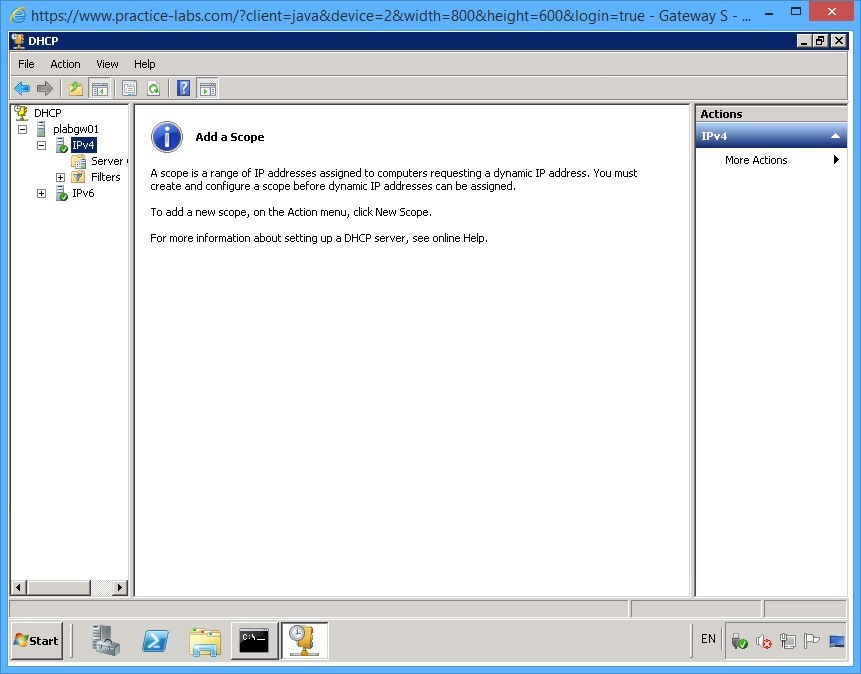 Practice Labs screenshot.